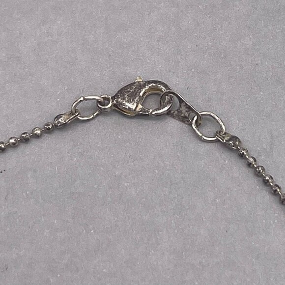 Lia Sophia Floral Pendant Beaded Chain Necklace Silver Tone 18 Inches - Picture 5 of 5